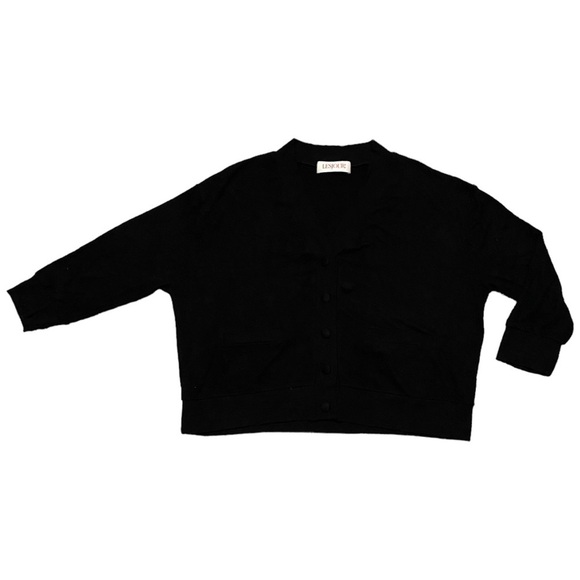 NWOT LESJOUR BLACK BUTTONED CARDIGAN BIZ-LEIZURE COMFY WORK ATTIRE BUTTERY SOFT - Picture 12 of 15